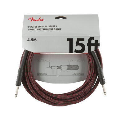 Fender Professional Series Instrument Cable, 15ft, Red Tweed