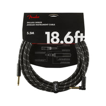 Fender Deluxe Series Angled Instrument Cable, 18.6ft, Black Tweed