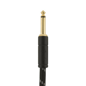 Fender Deluxe Series Angled Instrument Cable, 18.6ft, Black Tweed