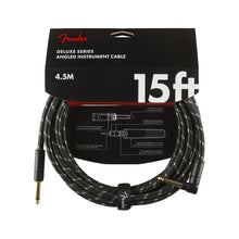 Fender Deluxe Series Angled Instrument Cable. 15ft, Black Tweed