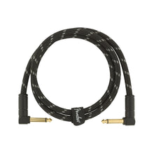 Fender Deluxe Series Angled Instrument Cable, 3ft, Black Tweed