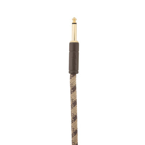 Fender Festival Hemp Angled Instrument Cable, 18.6ft, Pure Hemp, Brown Stripe