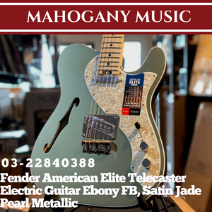 Fender American Elite Telecaster Electric Guitar, Maple FB. Satin Jade Pearl Metallic