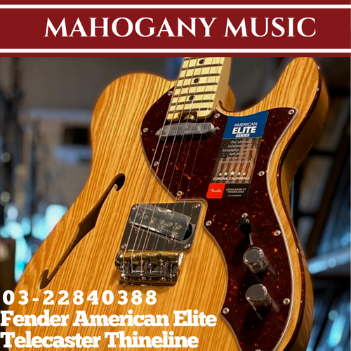 Fender American Elite Telecaster Thineline Electric Guitar, Maple FB, Natural