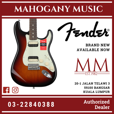 Fender American Professional HH Shawbucker Stratocaster Electric Guitar, RW FB, 3-Tone Sunburst