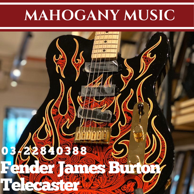Fender James Burton Telecaster Electric Guitar w/Case, Maple Neck, Red Paisley Flames