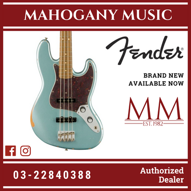 Fender 60th Anniversary Road Worn 60s Jazz Bass Guitar, Firemist Silver