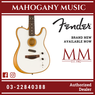 Fender Acoustasonic Player Telecaster Electric Guitar, Arctic White