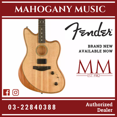 Fender American Acoustasonic Jazzmaster Acoustic Guitar w/bag, Ebony FB, Natural