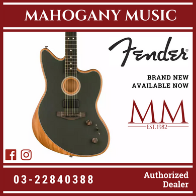 Fender American Acoustasonic Jazzmaster Acoustic Guitar w/bag, Ebony FB, Tungsten