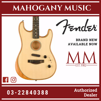 Fender American Acoustasonic Stratocaster Guitar w/Bag, Natural