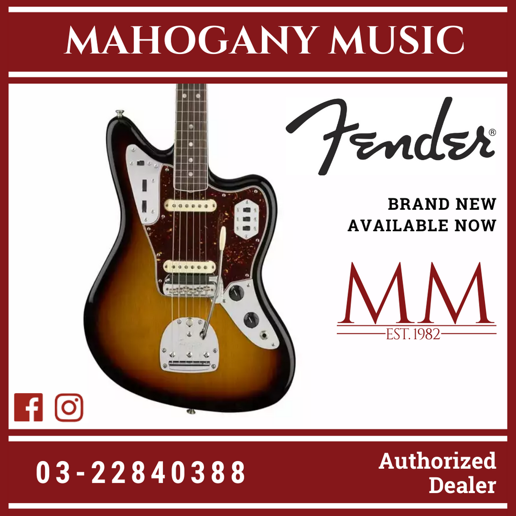 Fender American Original 60S Jaguar Electric Guitar, Rosewood FB, 3-Tone Sunburst