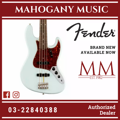 Fender American Original 60s Jazz Bass Guitar, RW FB, Sonic Blue