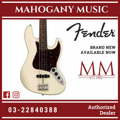 Fender American Original 60s Jazz Bass Guitar, Rosewood FB, Olympic White