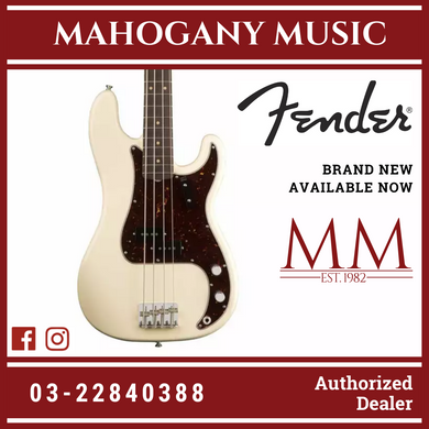 Fender American Original 60s Precision Bass Guitar, Rosewood FB, Olympic White