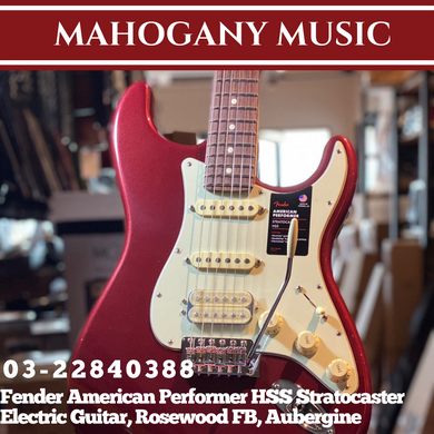 Fender American Performer HSS Stratocaster Electric Guitar, Rosewood FB, Aubergine