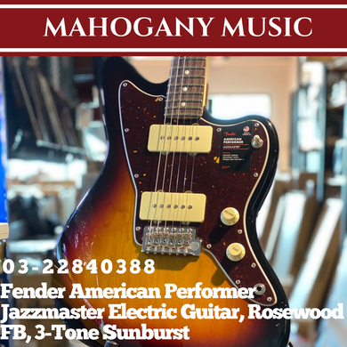 Fender American Performer Jazzmaster Electric Guitar, Rosewood FB, 3-Tone Sunburst
