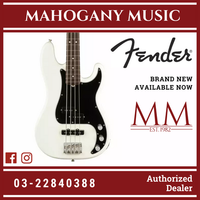 Fender American Performer Precision Bass Guitar, Rosewood FB, Arctic White