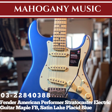 Fender American Performer Stratocaster Electric Guitar Maple FB, Satin Lake Placid Blue