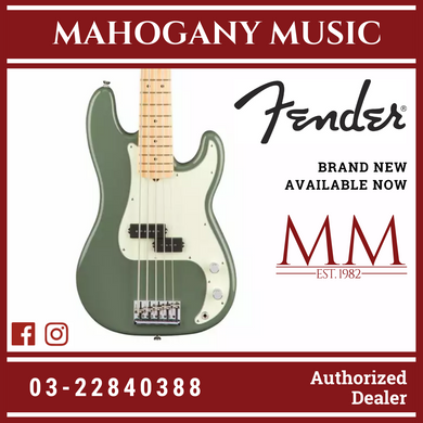 Fender American Professional 5-String Precision Bass Guitar, Maple FB, Antique Olive