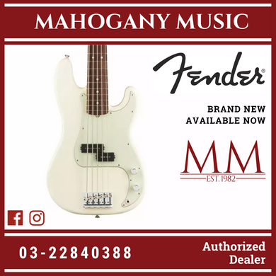 Fender American Professional 5-String Precision Bass Guitar, Rosewood FB, Olympic White