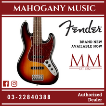 Fender American Professional II 5-string Jazz Bass Electric Guitar, RW FB, 3-Tone Sunburst