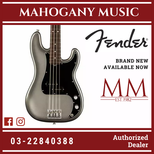 Fender American Professional II Precision Bass Electric Guitar, RW FB, Mercury
