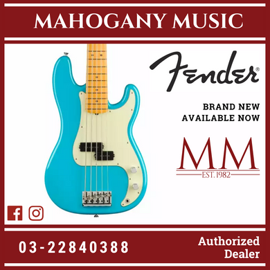 Fender American Professional II Precision Bass V Electric Guitar, Maple FB, Miami Blue