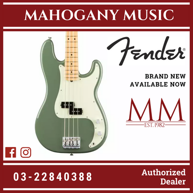Fender American Professional Precision Bass Guitar, Maple FB, Antique Olive