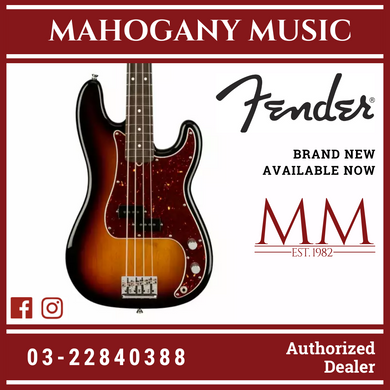 Fender American Professional Precision Bass Guitar, Rosewood FB, 3-Tone Sunburst
