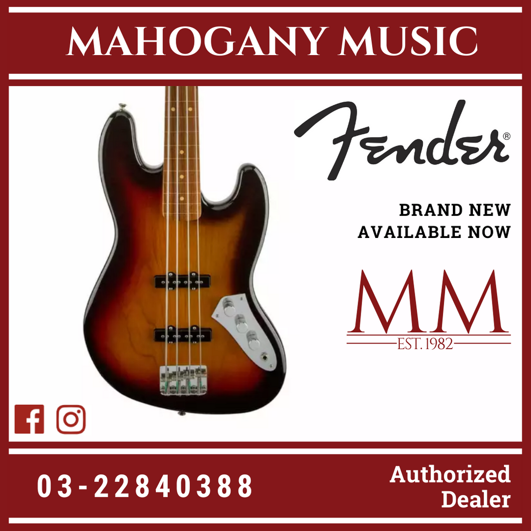 [PREORDER] Fender Artist Jaco Pastorius Fretless Jazz Bass Guitar, 3-Tone Sunburst