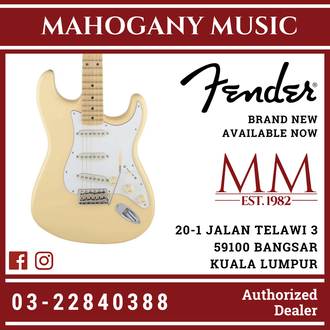 Fender Artist Yngwie Malmsteen Stratocaster Guitar, Scalloped Maple Neck, Vintage White