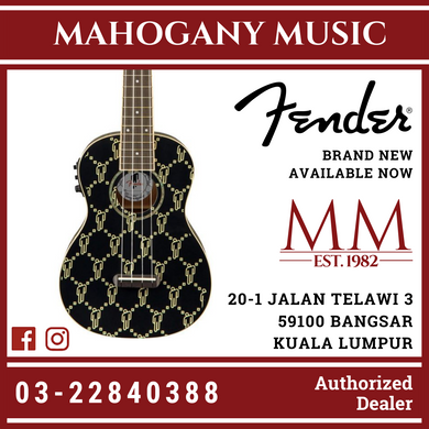 Fender Billie Eilish Signature Concert Ukuele, Walnut FB, Black