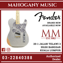 Fender Brad Paisley Road Worn Telecaster Electric Guitar, Maple FB, Silver Sparkle