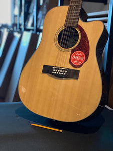 Fender CD-140SCE Dreadnought 12 String Acoustic Guitar w/Cutaway & Electronics & Case, Natural