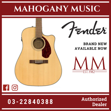 Fender CD-140SCE Dreadnought Acoustic Guitar w/Case, Walnut FB, Natural