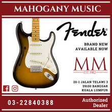 Fender Eric Johnson Thinline Stratocaster Electric Guitar, Maple FB, 2-Tone Sunburst