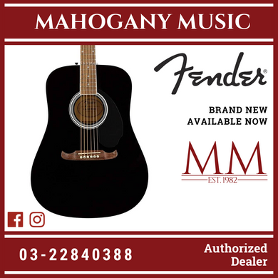 Fender FA-125 Dreadnought Acoustic Guitar w/Bag, Walnut FB, Black