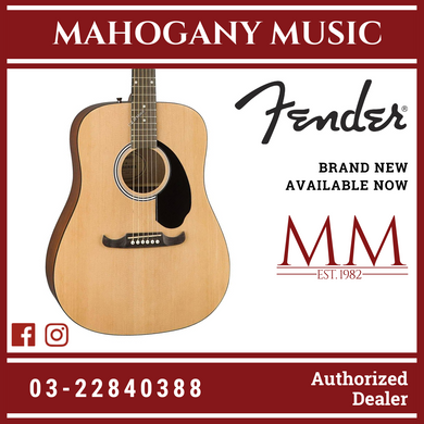 Fender FA-125 Dreadnought Acoustic Guitar w/bag, Walnut FB, Natural