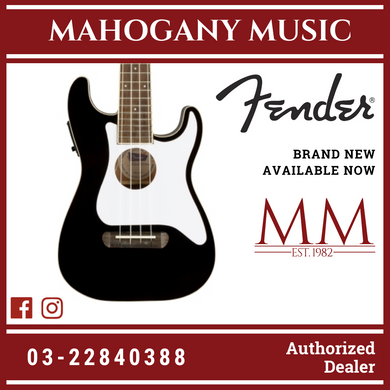 Fender Fullerton Stratocaster Ukulele, Walnut FB, Black