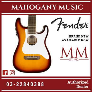 Fender Fullerton Stratocaster Ukulele, Walnut FB, Sunburst