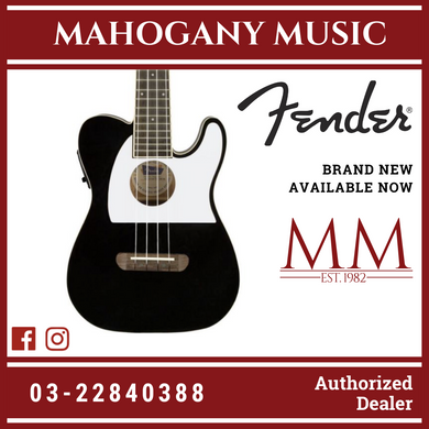 Fender Fullerton Telecaster Ukulele, Walnet FB, Black