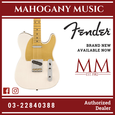 Fender JV Modified 50s Telecaster Electric Guitar, Maple FB, White Blonde