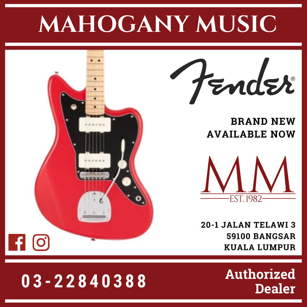 Fender Japan Hybrid II Jazzmaster Electric Guitar, Maple FB, Modena Red