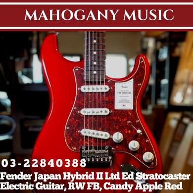 Fender Japan Hybrid II Ltd Ed Stratocaster Electric Guitar, RW FB, Candy Apple Red