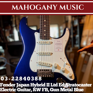 Fender Japan Hybrid II Ltd Ed Stratocaster Electric Guitar, RW FB, Gun Metal Blue