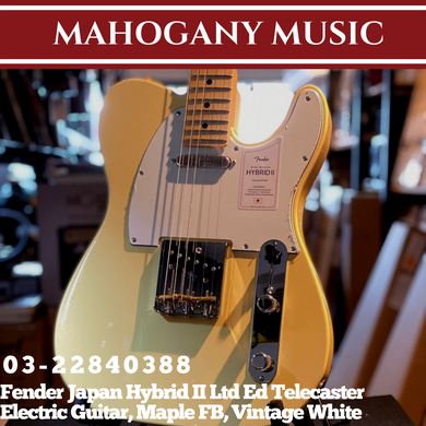 Fender Japan Hybrid II Ltd Ed Telecaster Electric Guitar, Maple FB, Vintage White