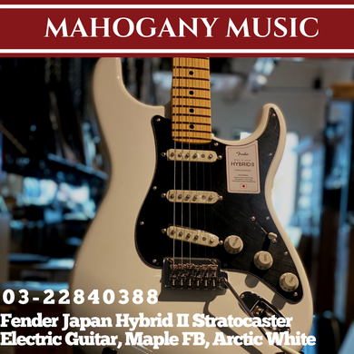 Fender Japan Hybrid II Stratocaster Electric Guitar, Maple FB, Arctic White