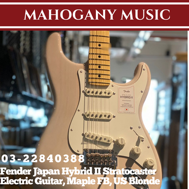 Fender Japan Hybrid II Stratocaster Electric Guitar, Maple FB, US Blonde