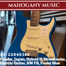 Fender Japan Hybrid II Stratocaster Electric Guitar, RW FB, Forest Blue